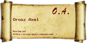 Orosz Axel névjegykártya