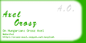 axel orosz business card